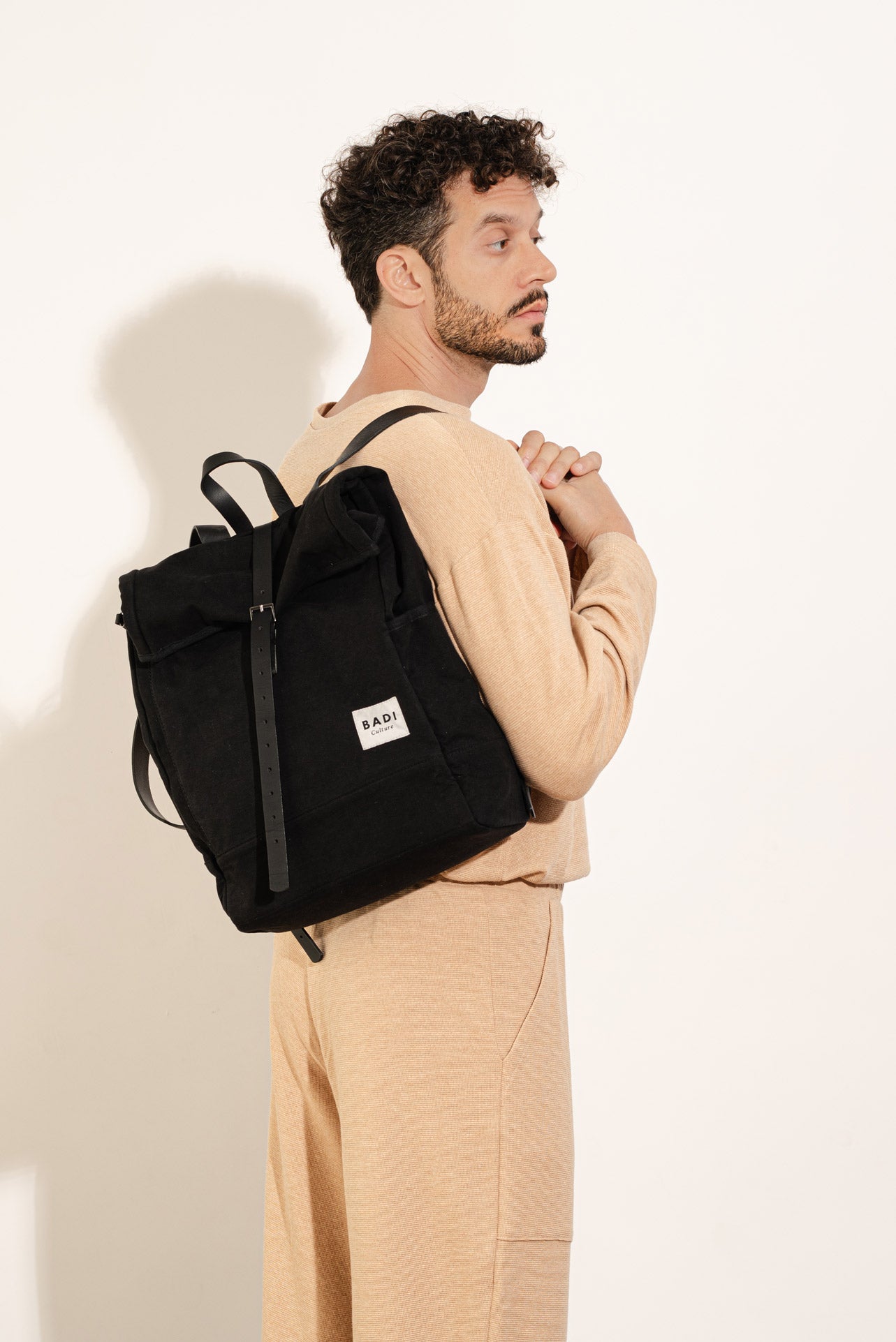 Roll-Over Rucksack, Schwarz