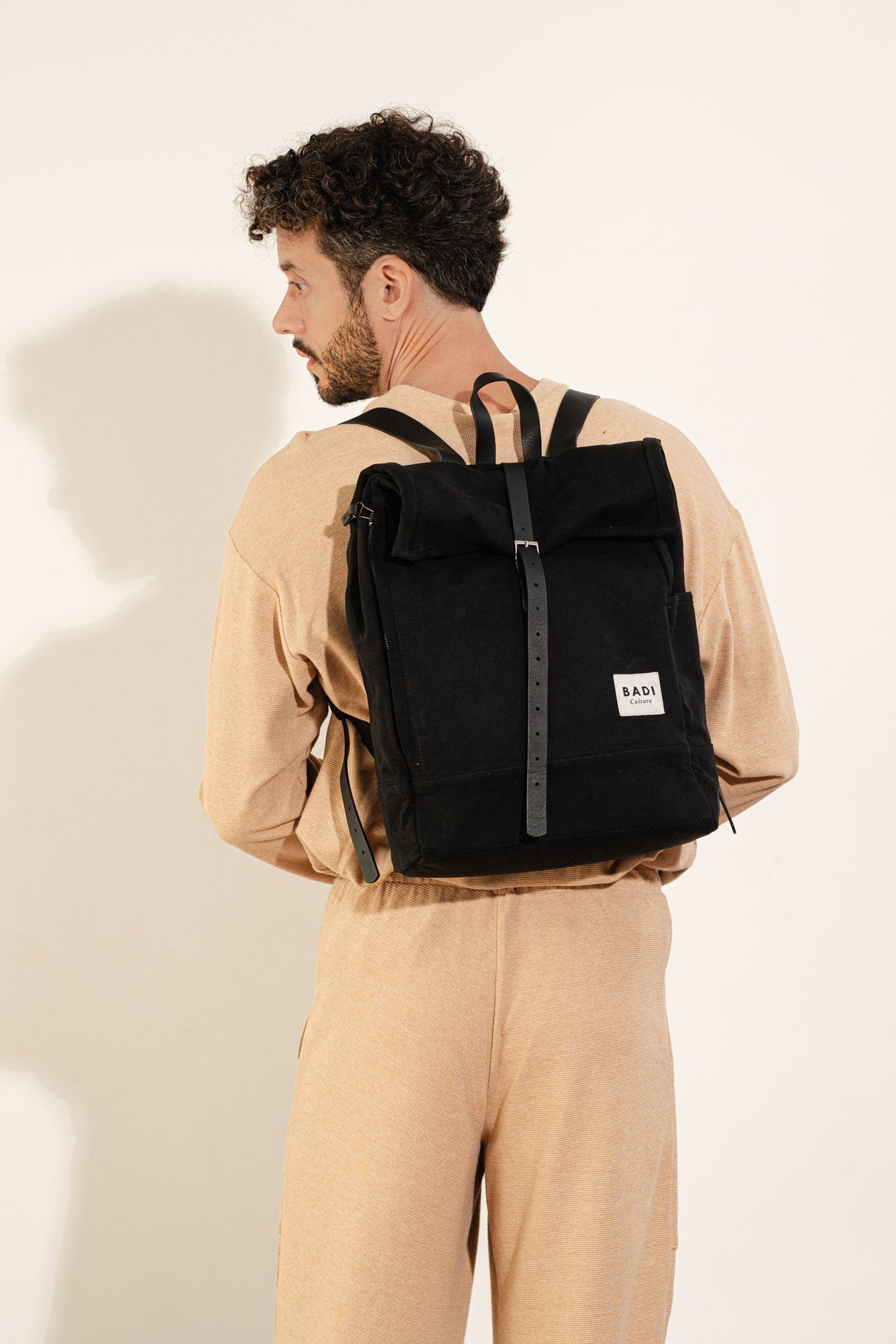 Roll-Over Rucksack, Schwarz