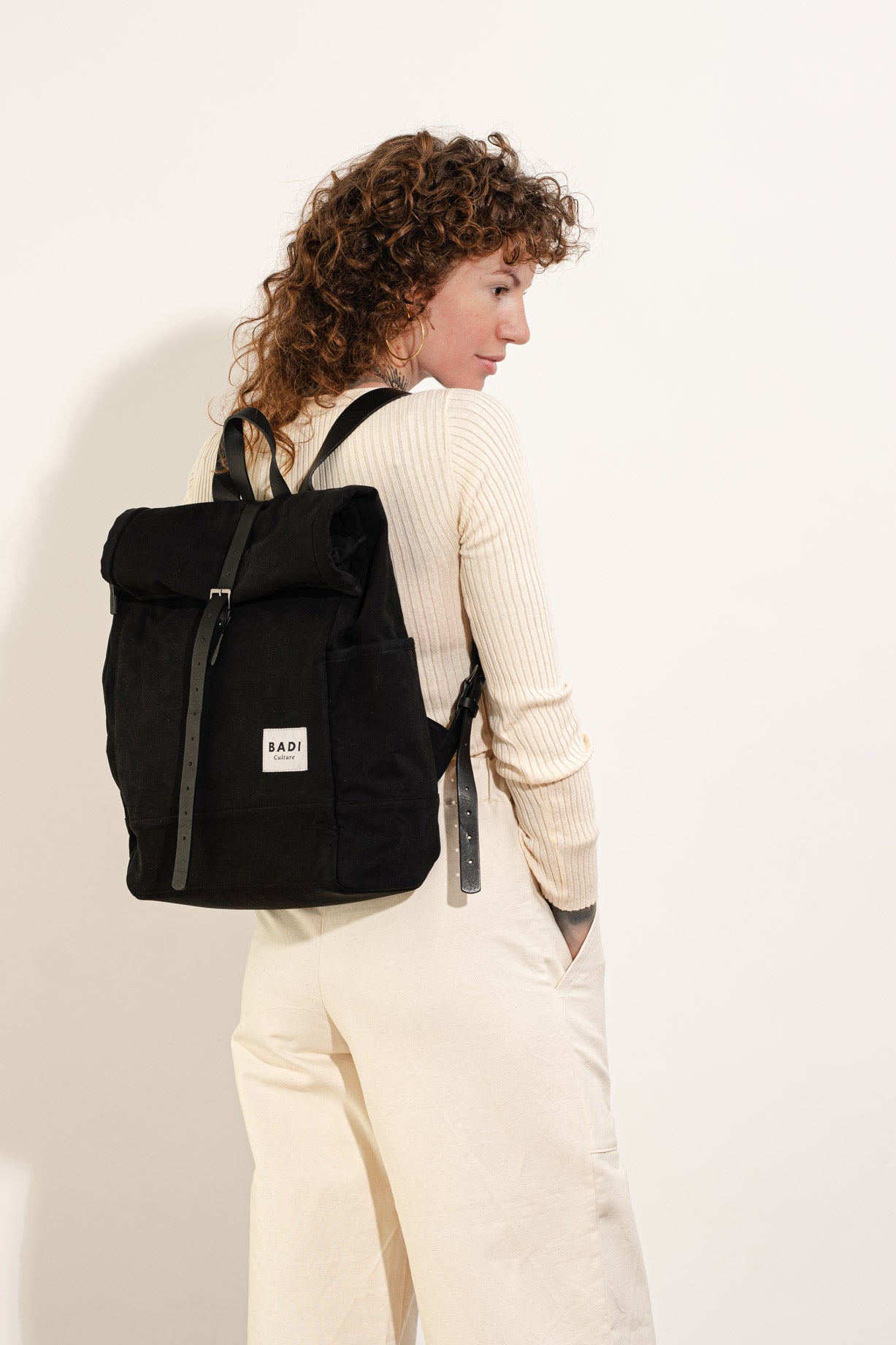 Roll-Over Rucksack, Schwarz