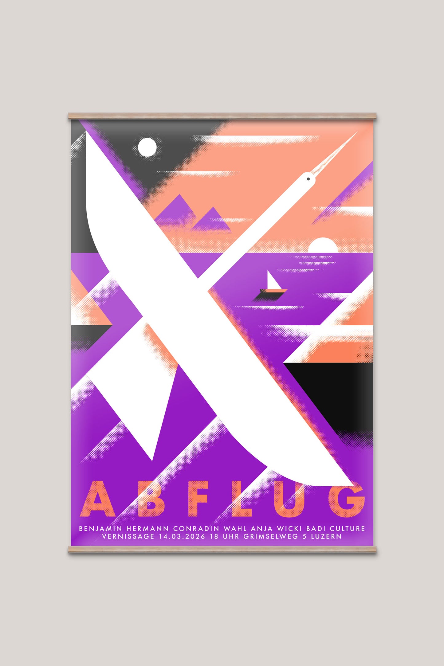 Plakat Abflug A2, Benjamin Hermann