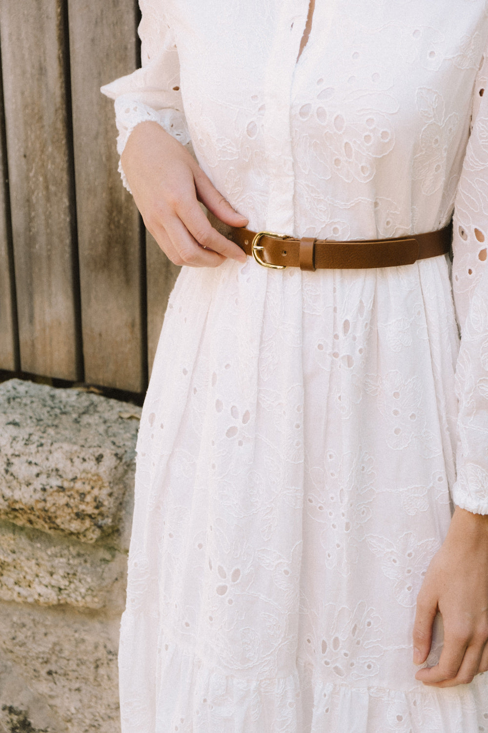 Hoek Belt, Light Brown, Gold