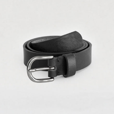 Koei Belt thin, Black, Matt-Silver