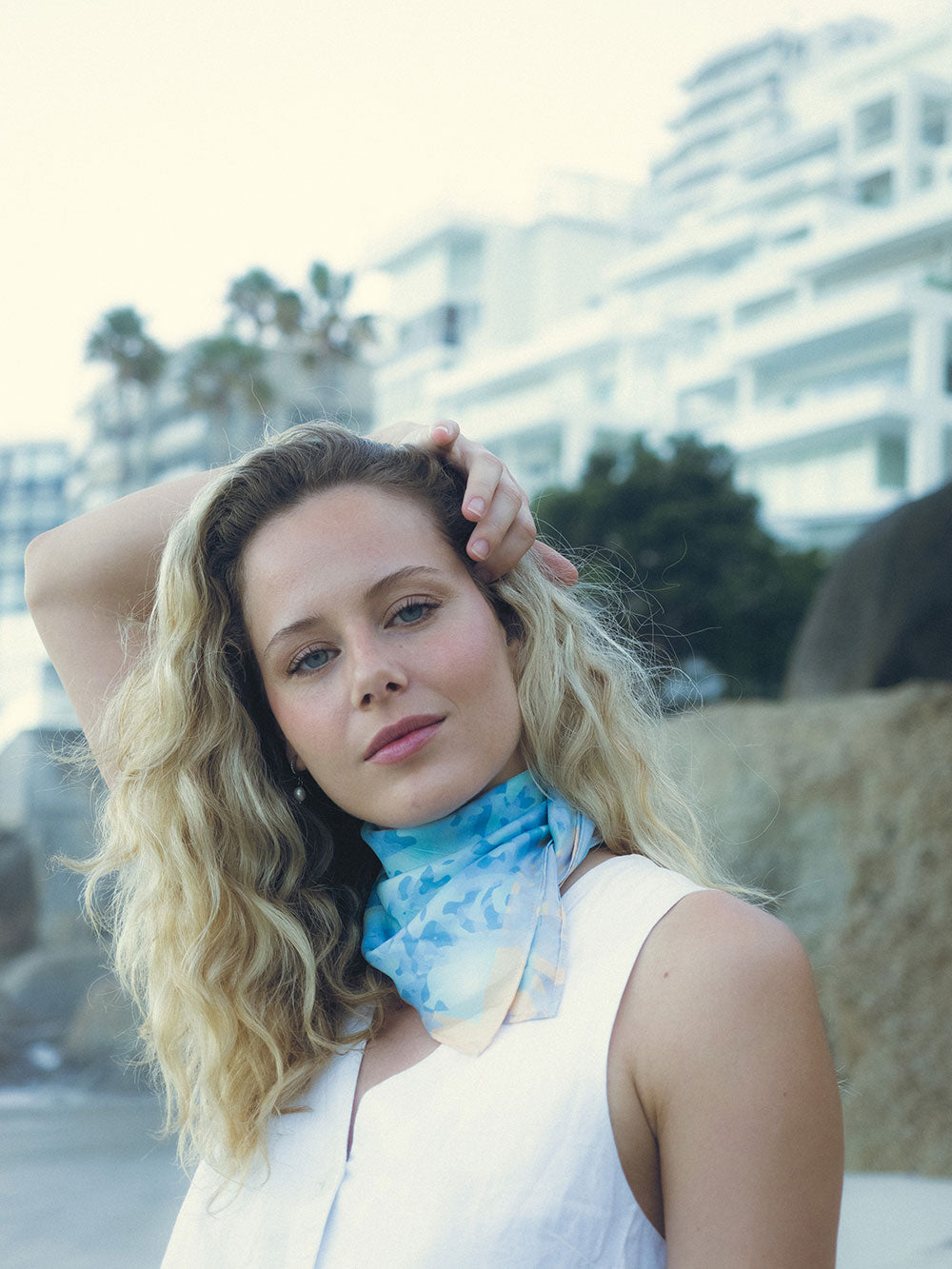 Aqua Silk Scarf 68x68