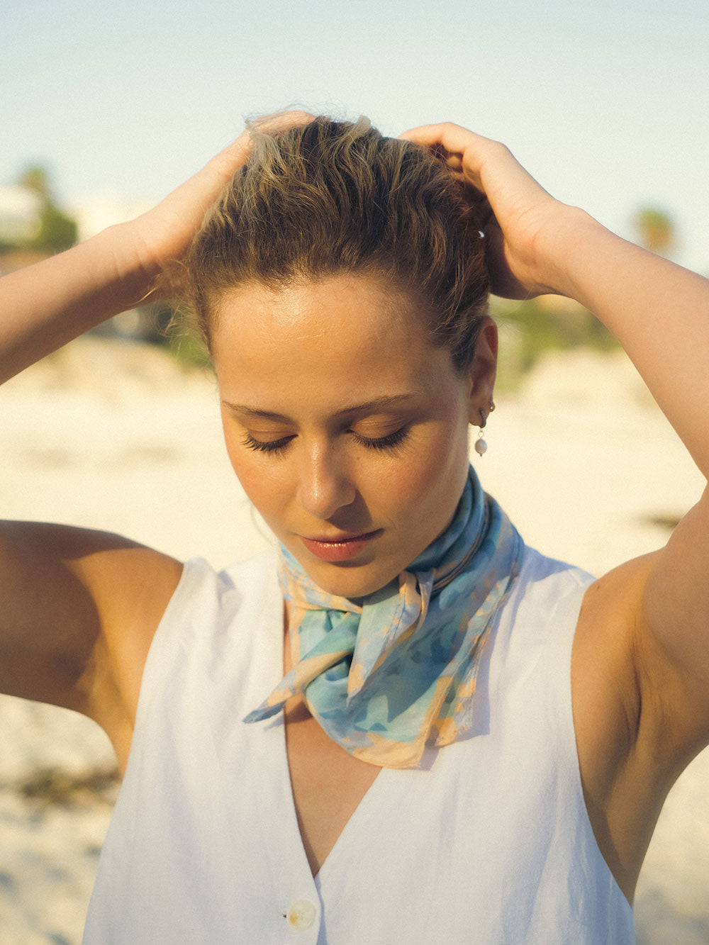 Aqua Silk Scarf 68x68