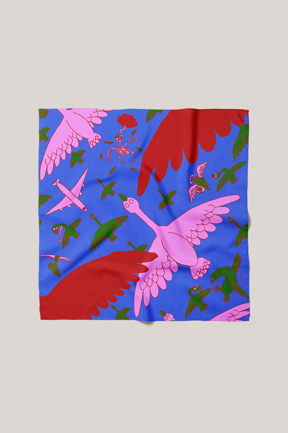 Abflug Serie: Crane Foulard/Scarf, made responsibly, swiss design by BADI Culture.