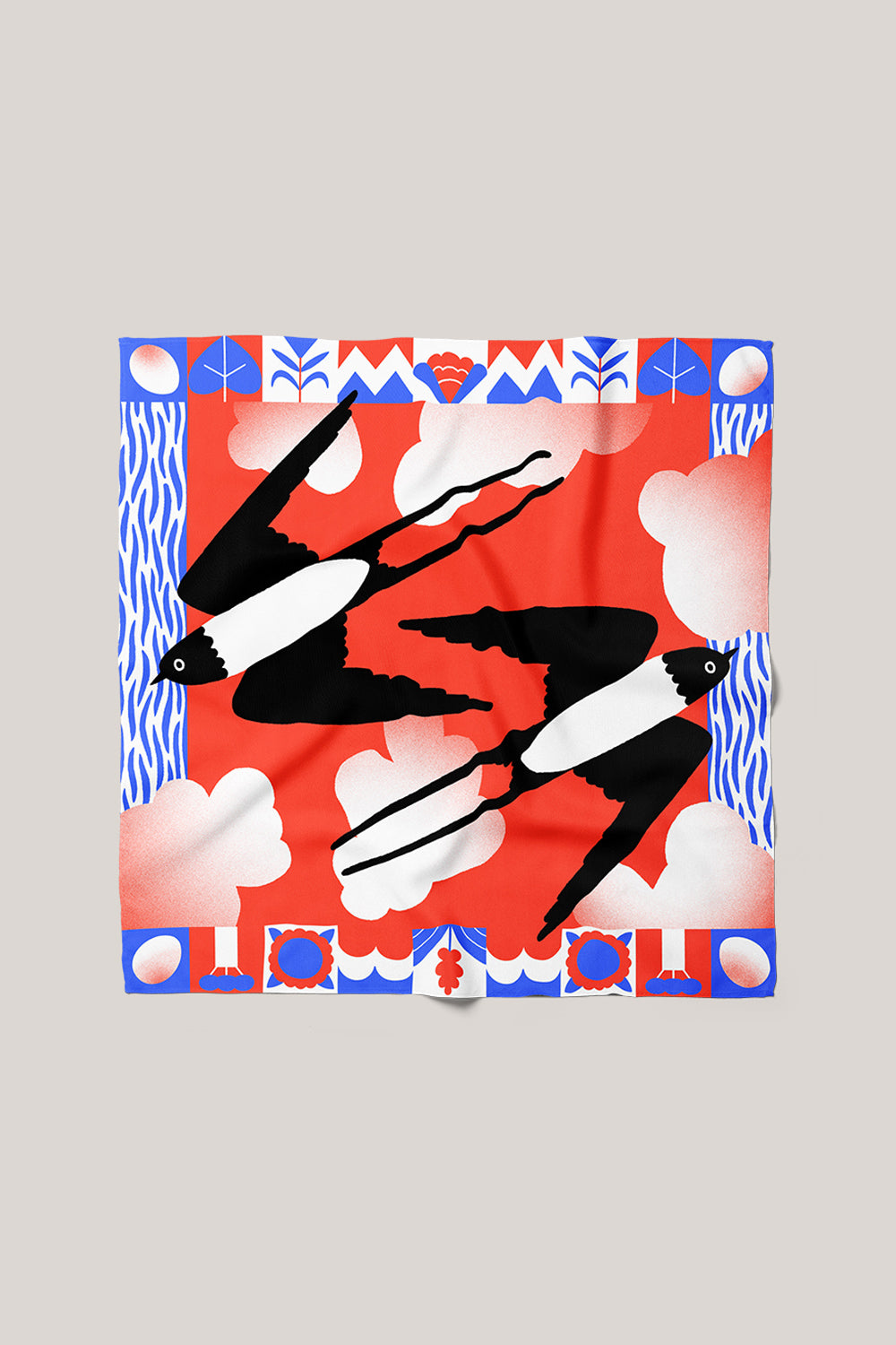 Sustainable foulard scarf from the Abflug Serie by BADI Culture. /Slow Fashion Accessory. 