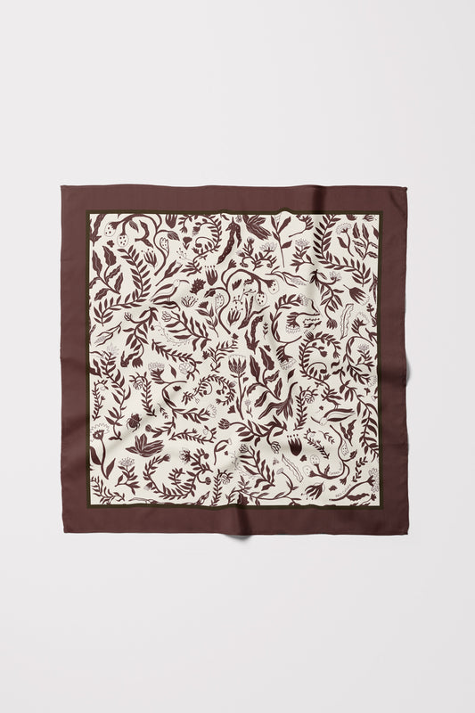 Fynbos Brown Seidenfoulard 68x68