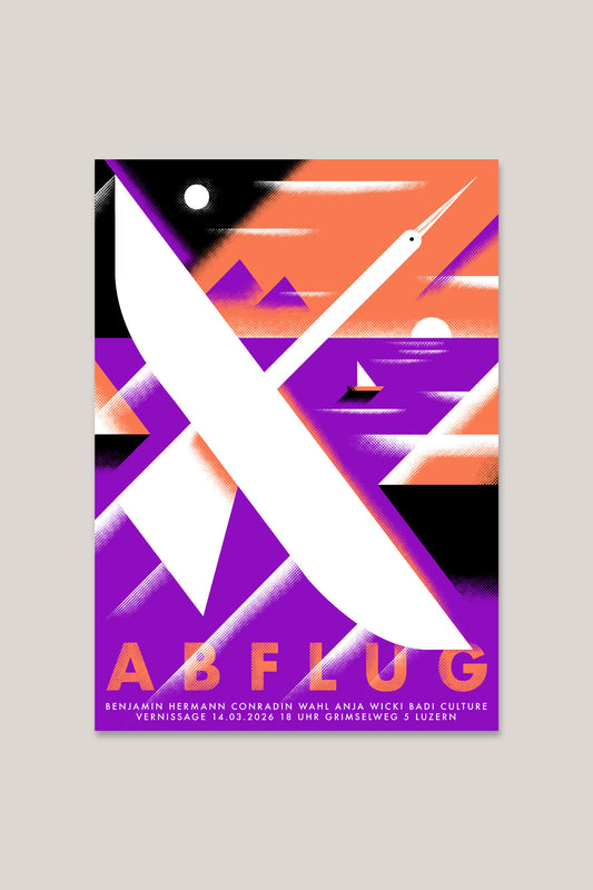 Plakat Abflug A2, Benjamin Hermann