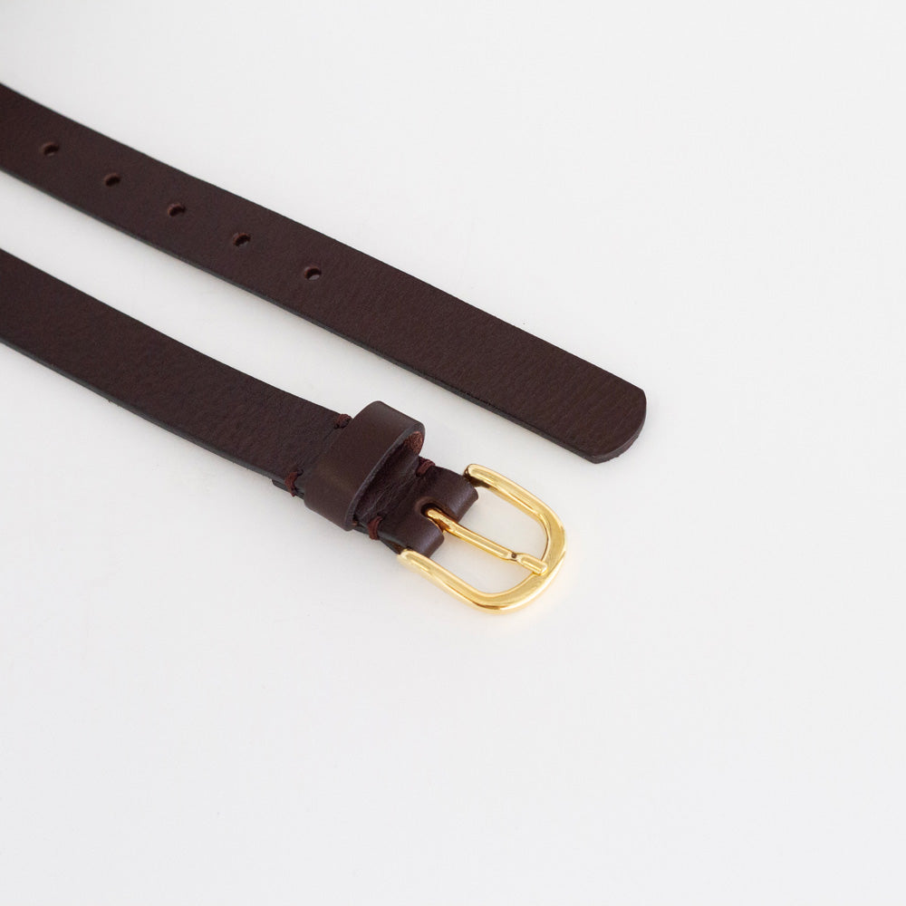 Koei Belt thin, Dark Brown, Gold