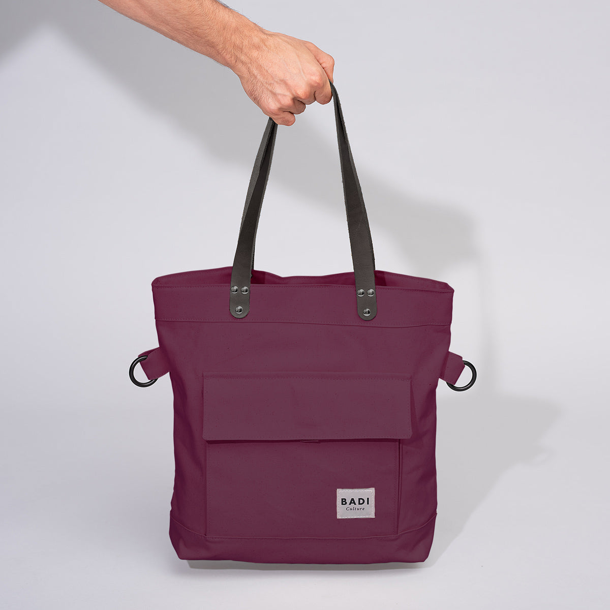 Fold-Over Tote Bordeaux-natural